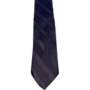 Via Manzoni Classic Striped Self Pointed Career Neck Tie Brown Men's 54" Length